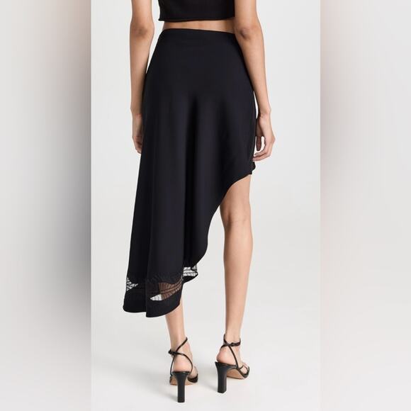 A.L.C. Dixie Black Asymmetrical Lace Ruffle Skirt Size 2 - Picture 2 of 12